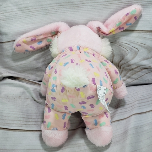 Vintage Interpur Pink Jellybean Bunny Rabbit Plush Stuffed Toy 12 Inch Slippers - Picture 7 of 9